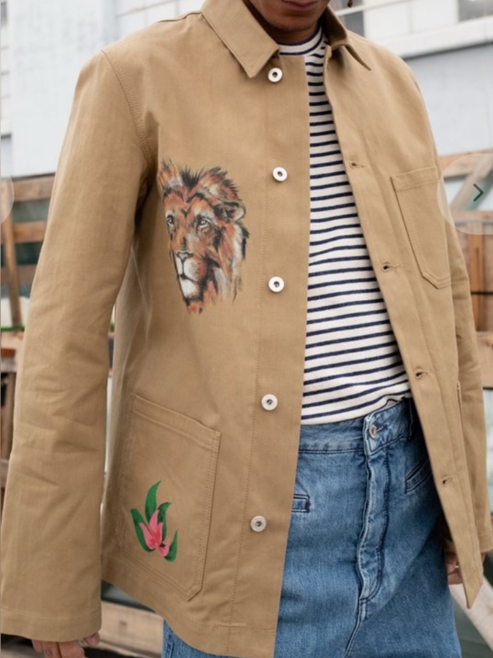 Loewe beige workwear jacket coat Size 46 NWOT - Picture 5 of 10